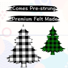 VILIFEVER 2 Pieces Felt Christmas Tree Garland Banner Red, White and Green