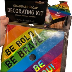 Graduation Cap Decorating Kit LGBTQ+ Pride Rainbow School Party Supply New