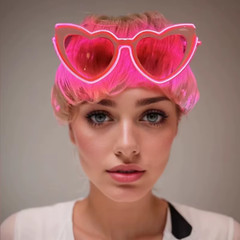 Retro LED Flashing Women Sunglasses Bachelorete Party Decoration Wedding Pink He