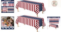 Patriotic 4th of July Tablecloth – 2 Pack, 54″ x 108″ for Home & Outdoor Cele…