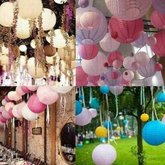 Round Paper wire Lantern Lamp chinese Wedding Birthday Party decoration balloon