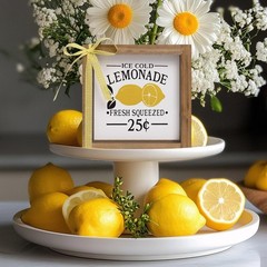 Lemonade Stand Decorations, Wooden Lemonade Sign, Indoor Summer Lemon Themed …