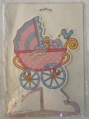Baby Shower Table Centerpiece Art Tissue Stroller Pastel Die Cut Honeycomb NEW
