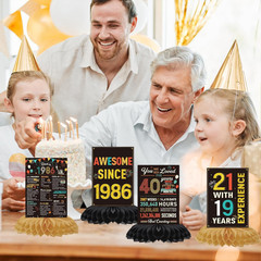 40Th Birthday Decorations for Men Women – 9PCS Vintage Back in 1986 Birthday Hon