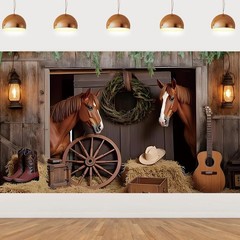 Western Backdrop 20x10ft Cowboy Party Decorations Wild West Rodeo Themed Banner