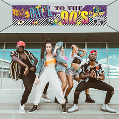 Back to The 90s Theme Party Banner Sign Decorations, Retro 90’s Hip Hop Graffiti