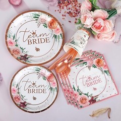 Bridal Shower Party Disposable Tableware Set (Plates, Cups, Napkins, Utensils)