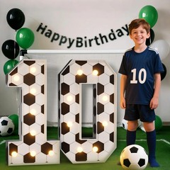 Soccer 10th Birthday Party Decorations, 3FT Marquee Number 10 for Soccer Them…