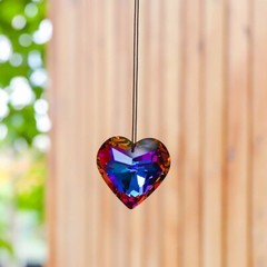 12Pcs 45MM Crystal Heart Suncatcher Rainbow Maker Wedding Party Decr, mix color