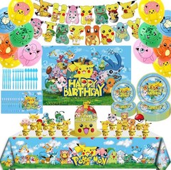 Pokemon Birthday Party Decorations Set 108pcs Pikachu Kids Party Supplies Balloo