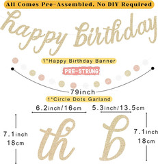 Boho Pink Happy Birthday Decorations for Women Girls, Pre-Strung Happy Birthday