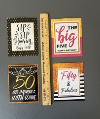 1Pack 4 Sheets Birthday Wine Bottle Labels Happy 50th Birthday Party Stickers