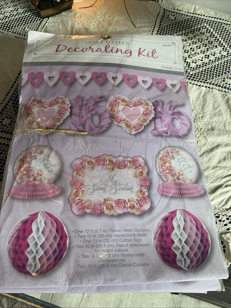 (3 Pack) NEW Amscan Sweet 16 Room Decorating Kit 10 Pieces Each Kit, 30 Total