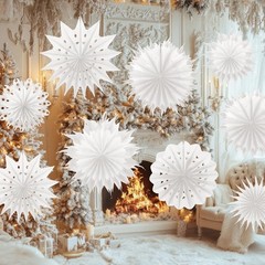 18 Pcs Large 3D Paper Snowflakes – Winter Hanging Decor for Home & Party