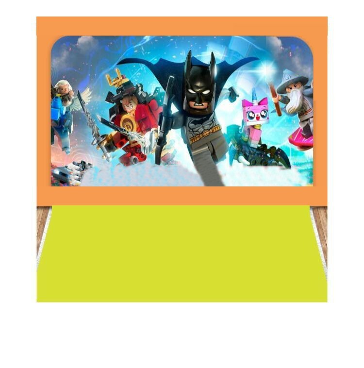 LEGO Square Backdrop 80x 60 inch Birthday Party Decoration Supplies