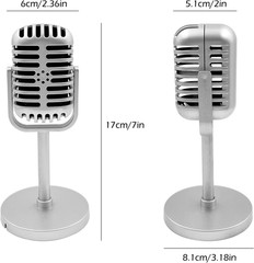 2 Pcs Retro Decor Microphone Prop, Toy Microphone, Vintage Decor, 2 Models Plas