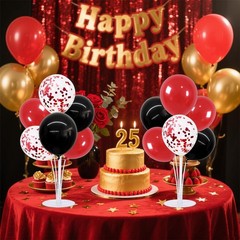 4 Set Red and Black Balloon Centerpieces for Table,Balloon Stand Kit for Blac…