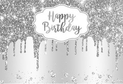 Silver and White 8×10 Happy Birthday Back Drop pre-owned