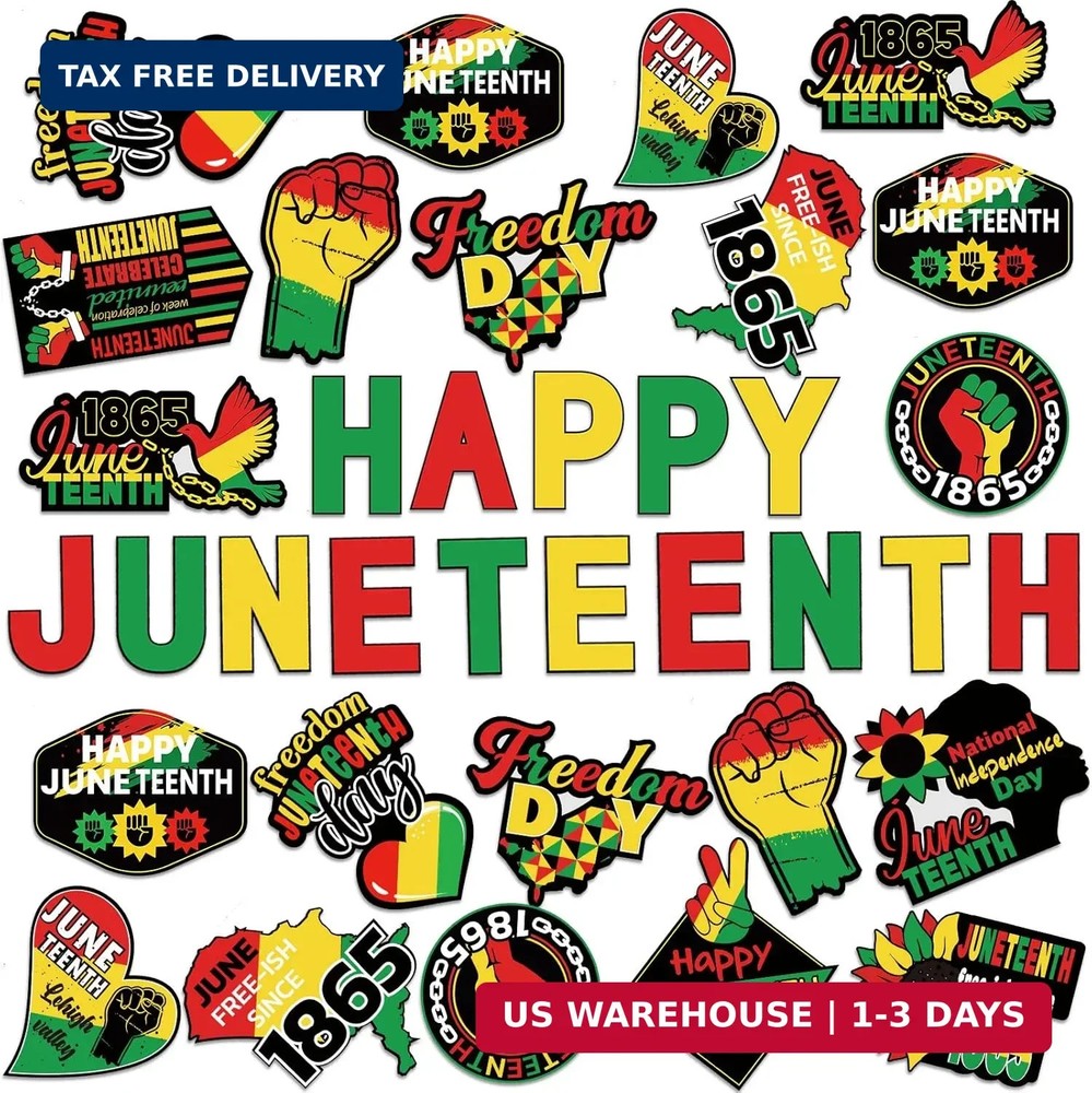 39 Pcs Happy Juneteenth Cutouts Freedom Day Party Decor June 19th 1865 Decoratio