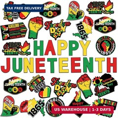 39 Pcs Happy Juneteenth Cutouts Freedom Day Party Decor June 19th 1865 Decoratio