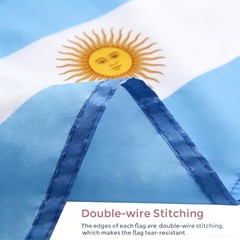 Flag, Flag of 3×5 Ft – Polyester Lightweight Flags with 2 Brass 1 Pc Argentina