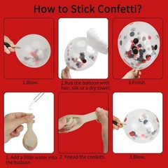129pcs Red Black White Balloons Confetti Garland Arch Kit for Graduation BBQ …