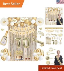 70th Birthday Decorations for Women, Champagne Gold 70th Birthday Decorations…