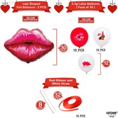 , Big Red Lips Balloons – 30 Inch, Pack of 34 | Lipstick Balloons for Galenti…