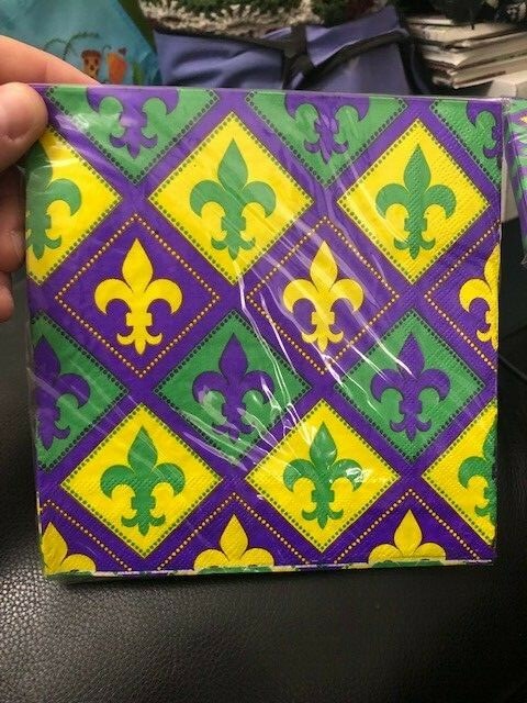 Mardi Gras Beverage Napkin 16ct 1 Pack 3-Ply New!!!