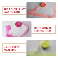 12Pcs Crepe Paper Streamers Assorted Color Birthday Party Decorations Reusable