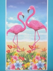Pink Flamingos Tropical 42″x 72″ Packaged Wall/Door Mural Decoration BRAND NEW!