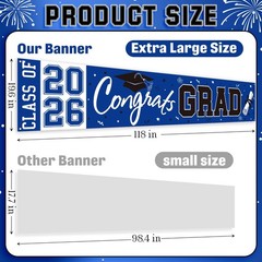 2026 Graduation Yard Sign, Large Congrats Grad Yard Banner Class of 2026 Bann…