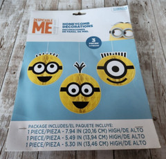 Despicable Me Honeycomb Decorations 3pc Party Birthday Decorations