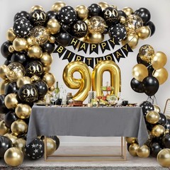 90th Decorations for Men with Happy 90th Decorations Banner 90 Balloon Number…
