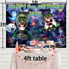 Luigi Mansion Personalised Custom Banner Backdrop Party Decor Birthday Gift