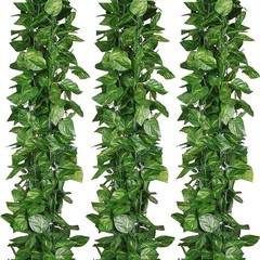 84 feet Artificial Vines Greenery Garland Fake Hanging Scindapsus/12 Strands