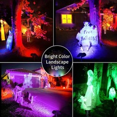 JSOT 2 Pack Christmas Solar Spotlights, RGB Solar Spot Light Outdoor Waterpro…
