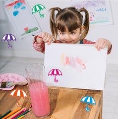 90 Pcs Umbrella Cutouts 4 Inches Classroom Summer Bulletin Board Colorful Umb…