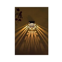 Black ABS+PC Solar LED Garden Light for Fence or Wall 10.27×8.34×5.16cm