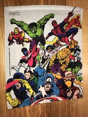 Vintage Marvel Comics Group FLAG Wall Decoration Banner Backdrop 1985