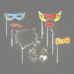 Ginger Ray Photo Booth Props Pop Art Superhero Party New York Brand New In Box.