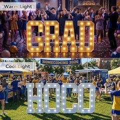 4FT Light Up Marquee Letter A – Warm & Cool White, Easy Assembly for Parties, Ev