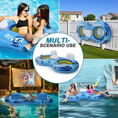 River Tubes for Floating Heavy Duty Inflatable Lounger Premium Water Rafts Pool