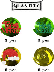 Christmas Hanging Swirl Decorations – Glitter 18 Pcs New Year Party Supplies – M