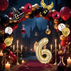 40-inch Number Magic Wizard School Balloons, Magic Wizard Themed Party Decora…