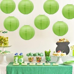 Sage Green Paper Lanterns Chinese Round Lanterns for Ceiling 12in sage green