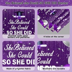 Purple Black 2026 Graduation Decorations for Women Girls – She Believed She C…