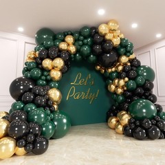 171Pcs Black Green Gold Balloons Garland Arch Kit – 18 12 10 5 Inch Different…