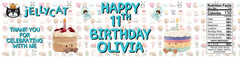CAT PERSONALIZED KIDS PARTY DECOR BIRTHDAY CUSTOM NAME DECORATION CHILDREN JELLY