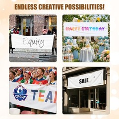 2×6 ft Customizable Banner – White 100D Polyester for Indoor/Outdoor Use